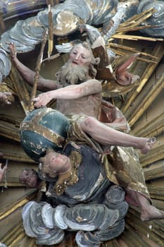 God the Father, a high altar statue at Our Lady of Sorrows Chapel in Prepolno, Croatia