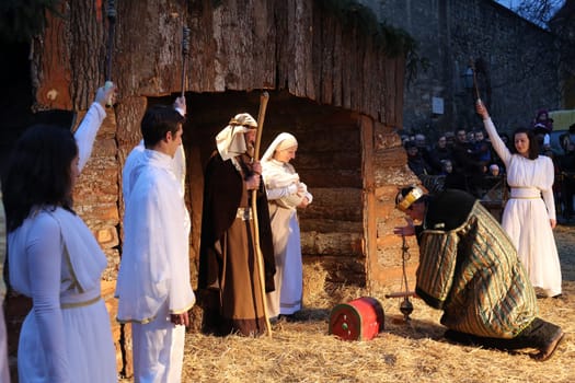 Live Nativity Scene in Zagreb, Croatia