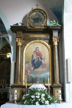Altar of Our Lady of Bednica in All Saints Parish Church in Bedenica, Croatia