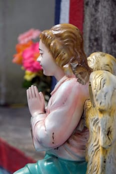 Angel at the Tomb of the Croatian Jesuit Missionary Ante Gabric Behind the Catholic Church in Kumrokhali, West Bengal, India
