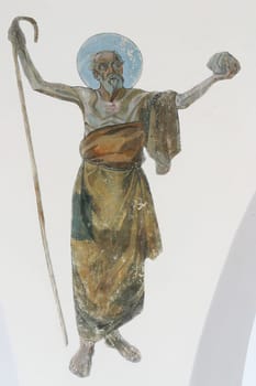 Saint Jerome's fresco at Holy Trinity Church in Krasic, Croatia