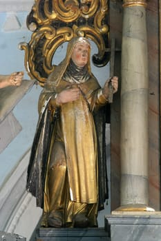 Saint Agnes, statue on the altar of Saint Anthony of Padua in the church of Saint Catherine of Alexandria in Krapina, Croatia