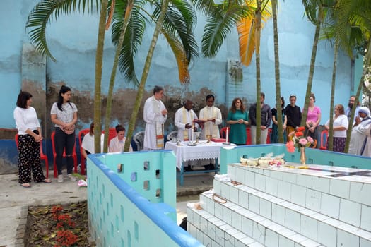 Mass at the Tomb of the Croatian Missionary, Jesuit Father Ante Gabric on the occasion of his 105th birthday in Kumrokhali, West Bengal, India