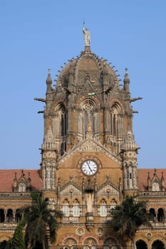 Victoria Station (Chatrapati Shivaji terminal) in Mumbai, India