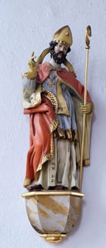 Statue of Saint in the Saint Lawrence church in Kleinostheim, Germany