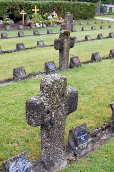 The graves of members of St. Joseph Congregation on the cemetery in Ursberg, Germany