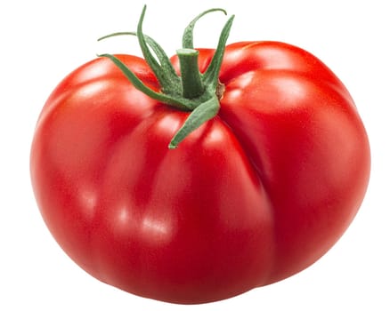 Elberta Peach heirloom tomato, a large slicer or beefsteak type isolated
