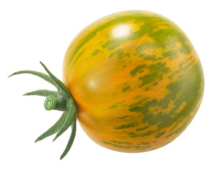 Green Zebra heirloom tomato isolated