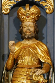 Saint Casimir, statue on the high altar in the Parish church of St. Barbara in Vrapce, Zagreb, Croatia