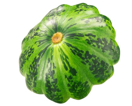 Pattypan squash (Cucurbita pepo fruit), green disk variety, isolated