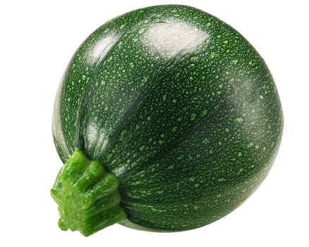 Globe striped  Zucchini (Cucurbita pepo fruit), isolated
