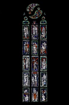 Stained glass window, Collegiate Church of St. George in Tubingen, Germany