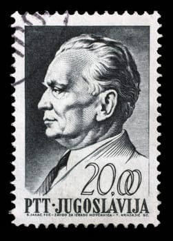 Stamp printed in Yugoslavia, is depicted Josip Broz Tito, circa 1968
