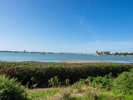 Sarasota Bay is a lagoon located off the central west coast of Florida in the United States. Though no significant single stream of freshwater enters the bay, with a drainage basin limited to 150 square miles in Manatee and Sarasota Counties.
