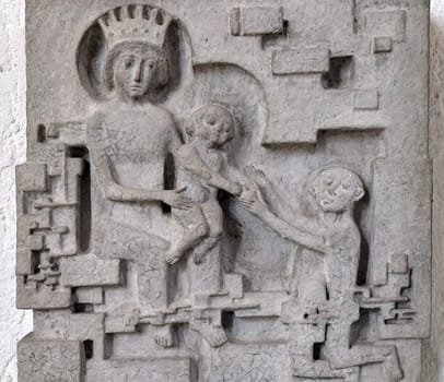 Nativity Scene, Birth of Jesus, Saint Lawrence church in Kleinostheim, Germany