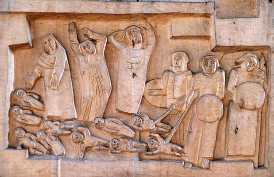 Slaughter of the innocents, Saint Lawrence church in Kleinostheim, Germany