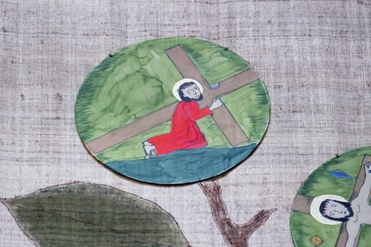3rd Stations of the Cross, Jesus falls the first time, Church of St. John in Piflas, Germany