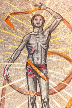Mosaic of risen Lord Jesus Christ. Resurrection.