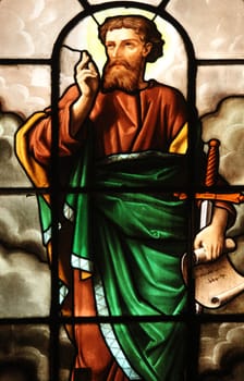 Saint Paul, stained glass, St. Elizabeth of Hungary church, Paris