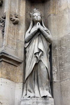 Saint Radegund statue, Saint Germain l'Auxerrois church, Paris