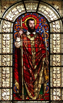 Saint Dionysius , stained glass, Saint Vincent de Paul church, Paris