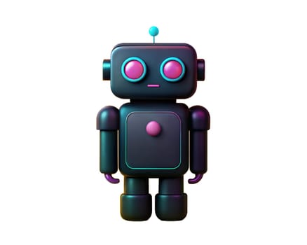 A cute, colorful robot icon representing robotic process automation, isolated on a white background. This digital icon symbolizes technology, innovation, and automation.