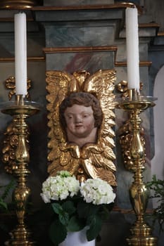 Angel, church of St. Agatha in Schmerlenbach, Germany