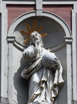 Christus Salvator - Christ on the Facade of Neumunster Collegiate Church in Wurzburg