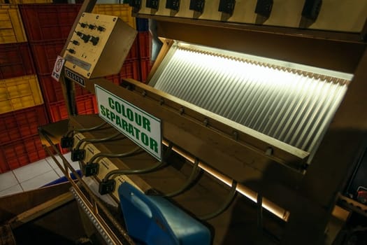 Kandy, Sri Lanka - April 17, 2012: Colour separator machine in Kadugannawa tea factory, it is used for grading and sorting according to color.