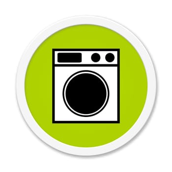 Round button with symbol washing machine