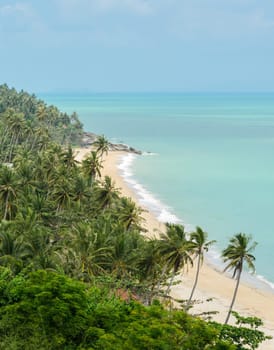 Aerial view of seascape beach in Nakhon Si Thammarat, Thailand