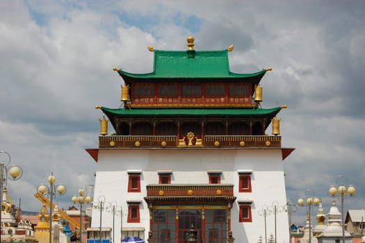 Gandan Monastery outside main temple with in Ulan Bator, Mongolia