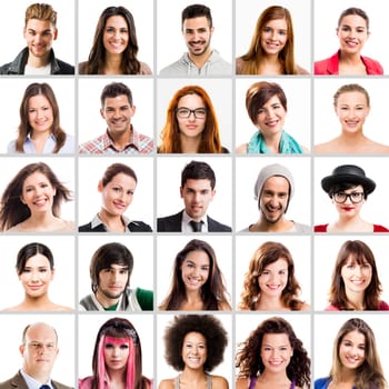 Collage of Multiple portraits of different people