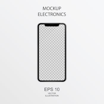Smartphone in Black, Silver and White with Reflection - Realistic Vector illustration