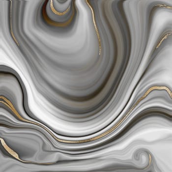 Liquid abstract marble agate background with gold glitter splatter texture. Fluid marbling effect with gold vein. Illustration
