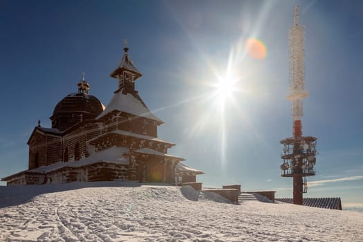A snow covered landscape Czech Republic - Pustevny, Beskydy. High quality photo