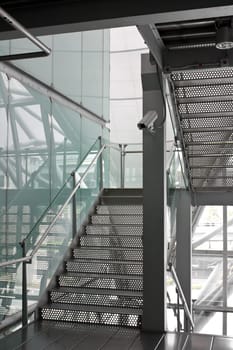 Security Camera CCTV on staircase location building