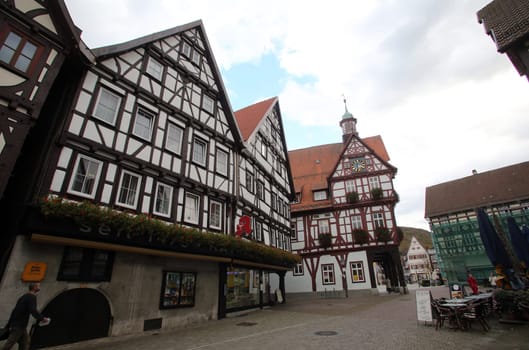 Rathouse on the Marktplatz square in Bad Urach, Germany