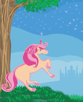 Card with a cute unicorn