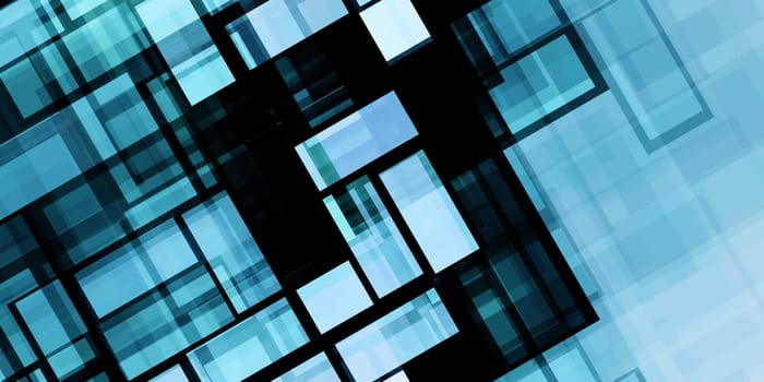 Futuristic Digital Network with Data Communication Art