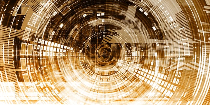New Technology Concept and Information Multimedia Art