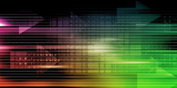 Technology Network with Futuristic Graph Chart Concept