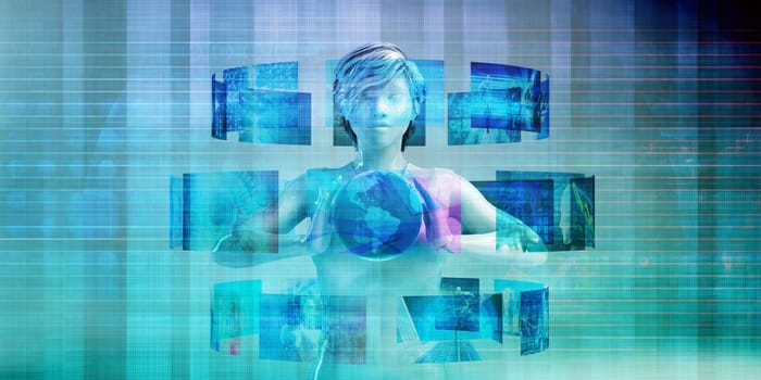 Scientific Research Concept as Futuristic Technology Abstract