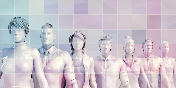 Technology Startup Background with Digital Concept Network Art