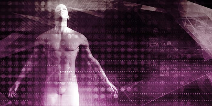 Tech Startup Technology Sector with Man Flying Success