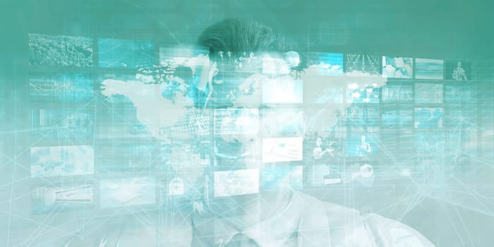 Man Embracing Technology and Being Empowered by Technologies