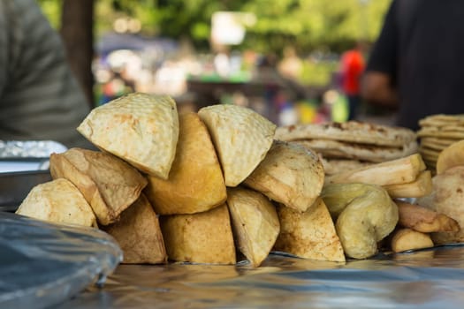 Street food at a street market in Tanzania, Zanzibar