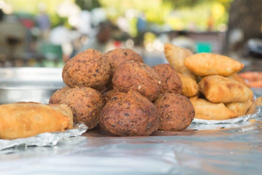 Street food at a street market in Tanzania, Zanzibar