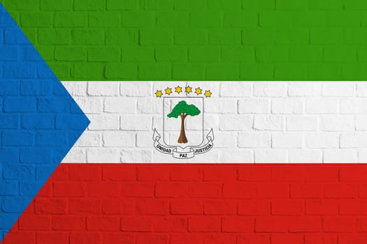 Flag of Equatorial Guinea Brick wall texture of the flag of Equatorial Guinea.