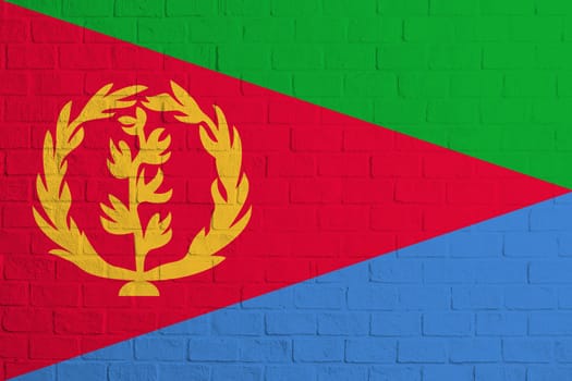 Flag of Eritrea Brick wall texture of the flag of Eritrea.
